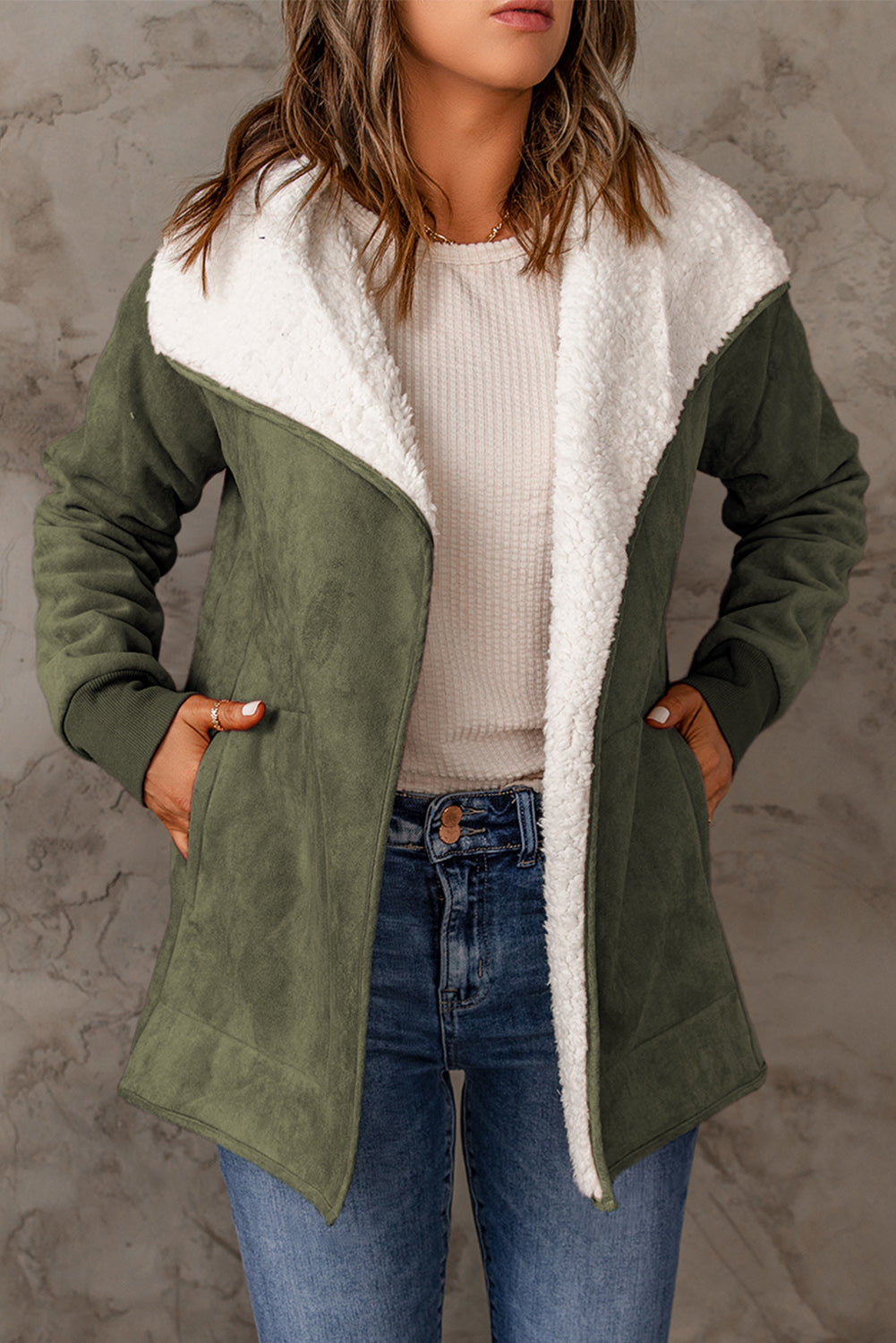 GR | with open front and fleece lining For women