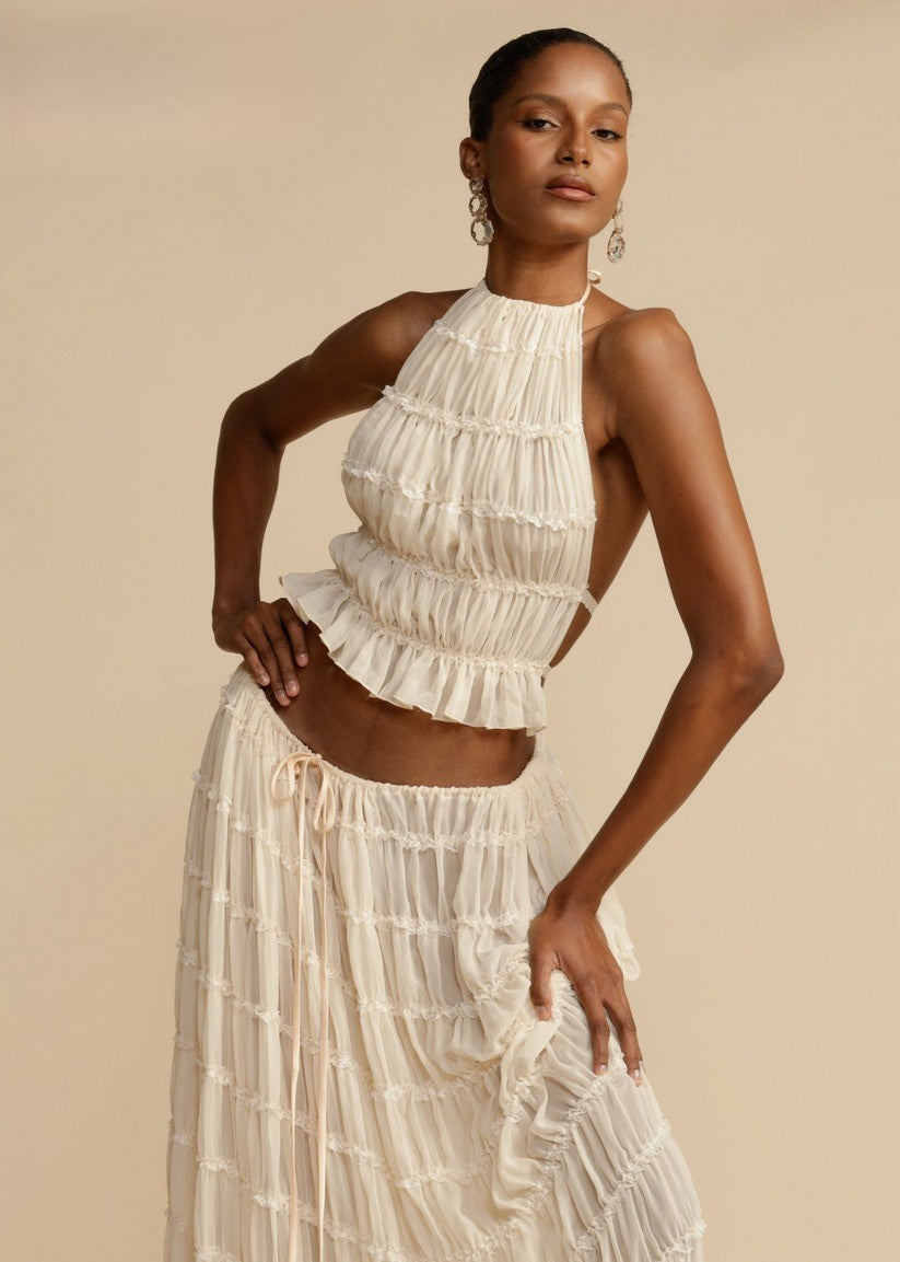 GR | Choker top and skirt set