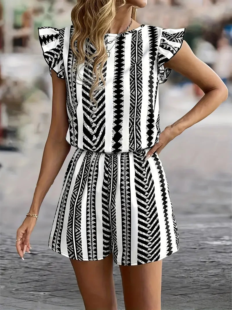 GR | Trendy romper with flutter sleeves