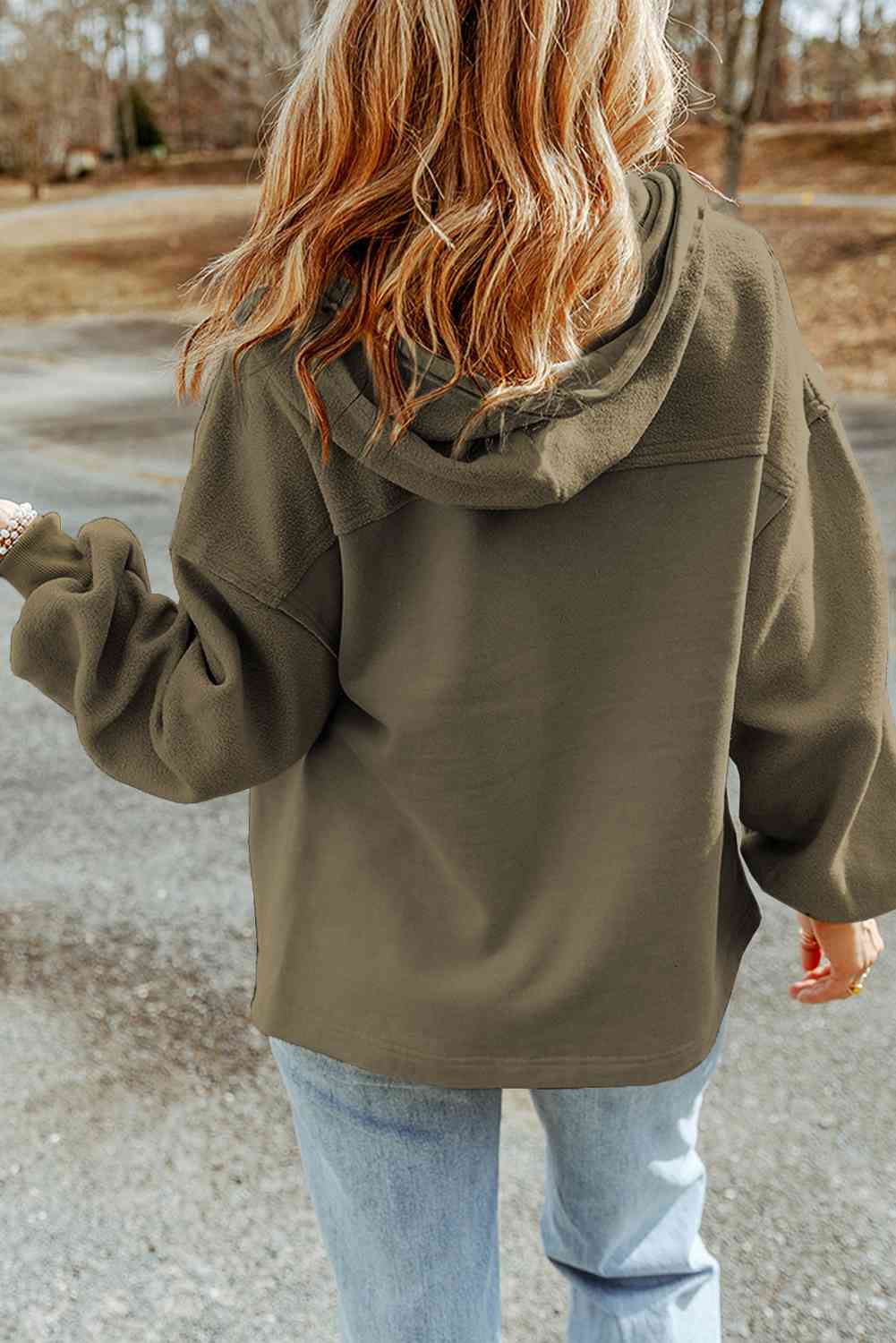 GR | Hoodie - casual women's jacket with zipper and chest pockets