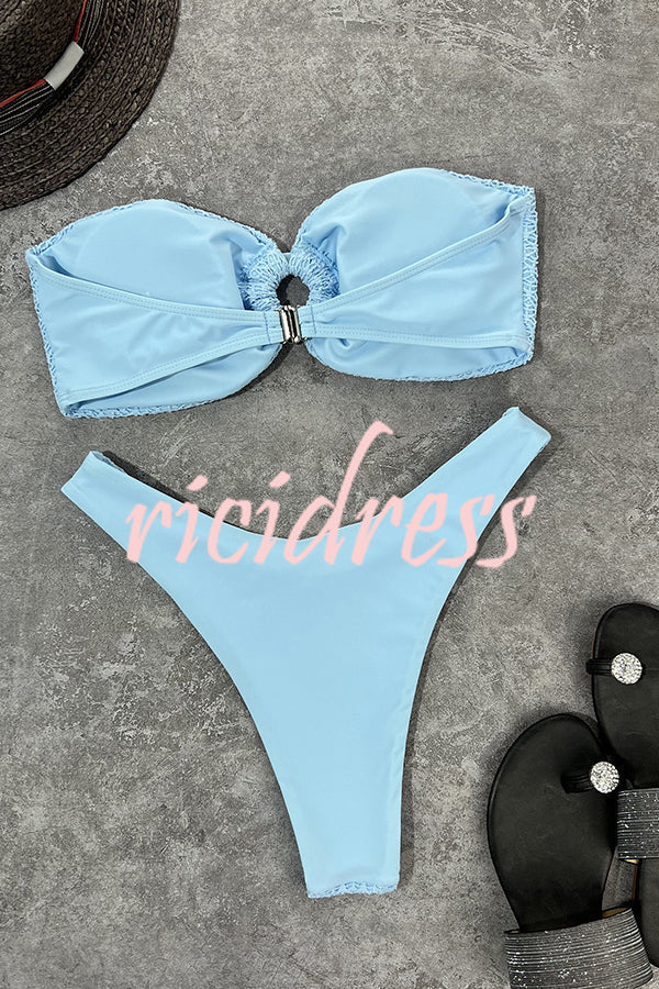 GR bandeau bikini with a ring neckline