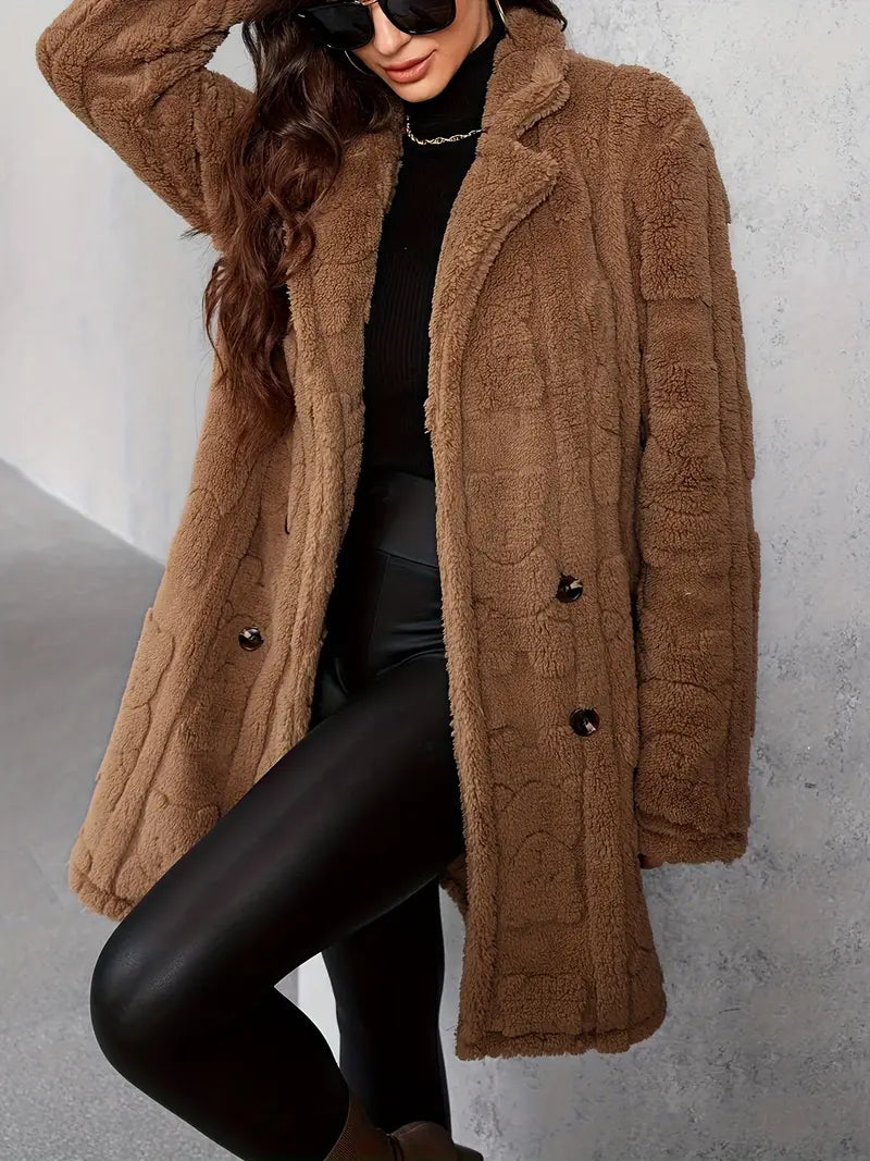 GR | Soft, solid-color thermal coat with long sleeves