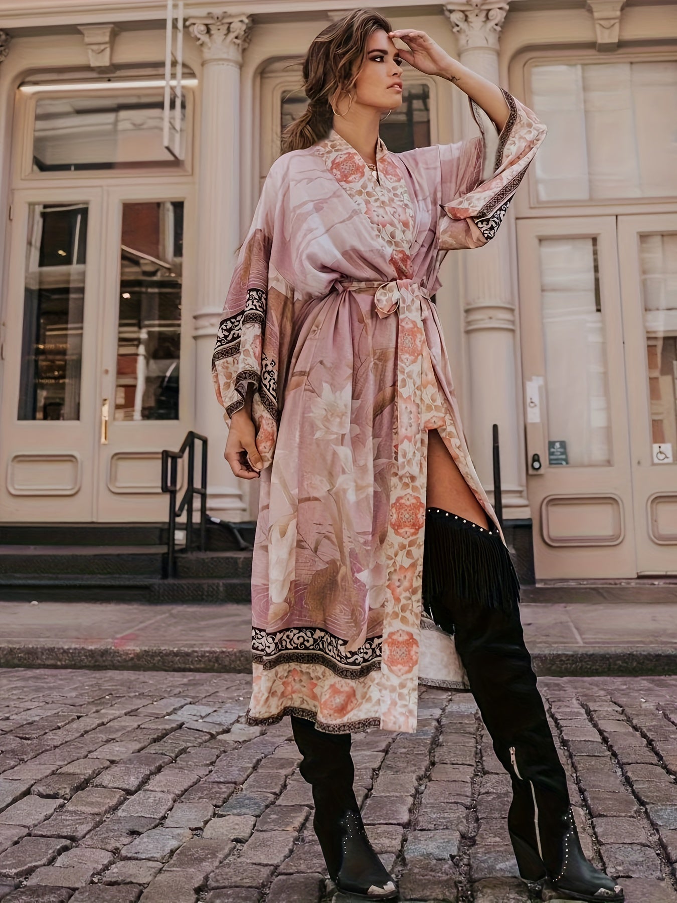 GR | Printed, Kimono-Inspired, Stylish Beach Wrap