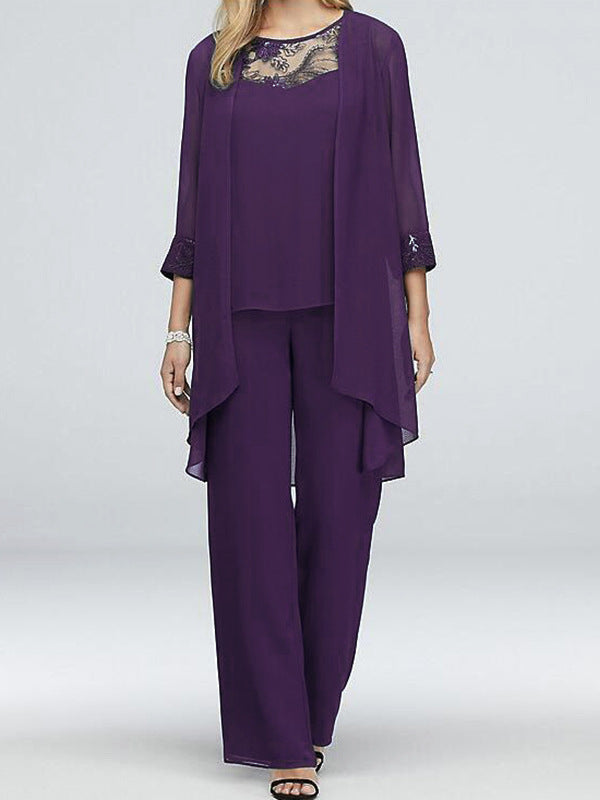 GR | Elegantes Dreiteiliges Strickjacken Set