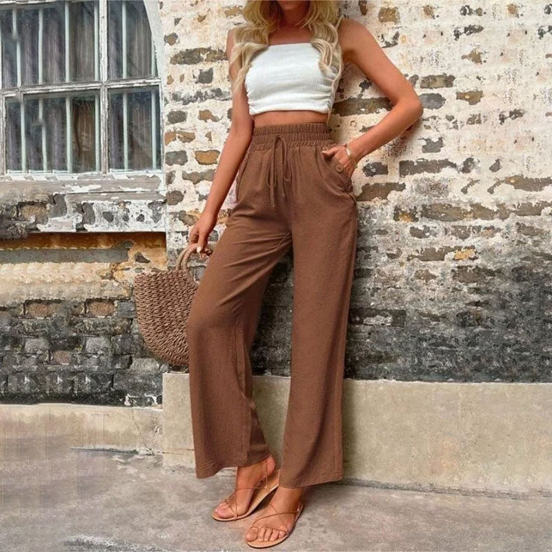 GR | Colorful, airy summer trousers for women with wide legs