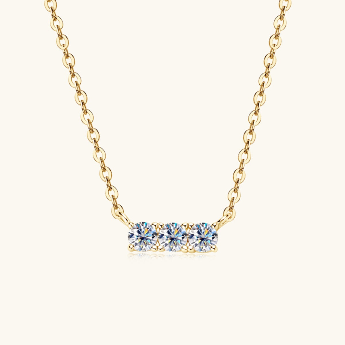 GR | 925 Sterling Silver Inlaid Moissanite Bar Necklace