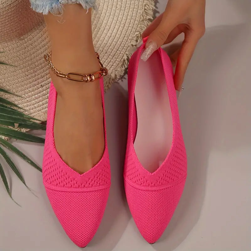 GR | Breathable, knitted, flat slippers with a soft sole