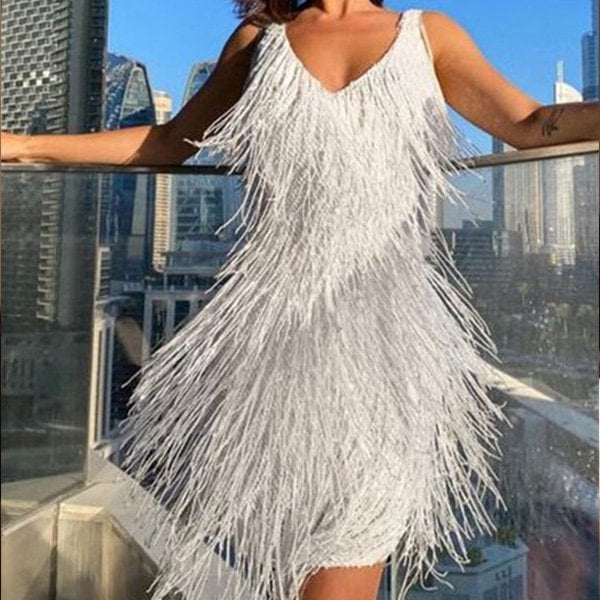 GR | Stilvolle Winter Schicke Funkelnde Flapper Kleid Für Frauen