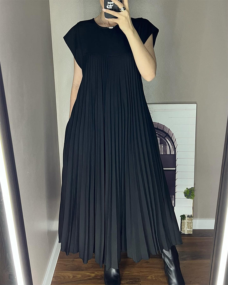 GR | Sleeveless Elegant Pleated Dress