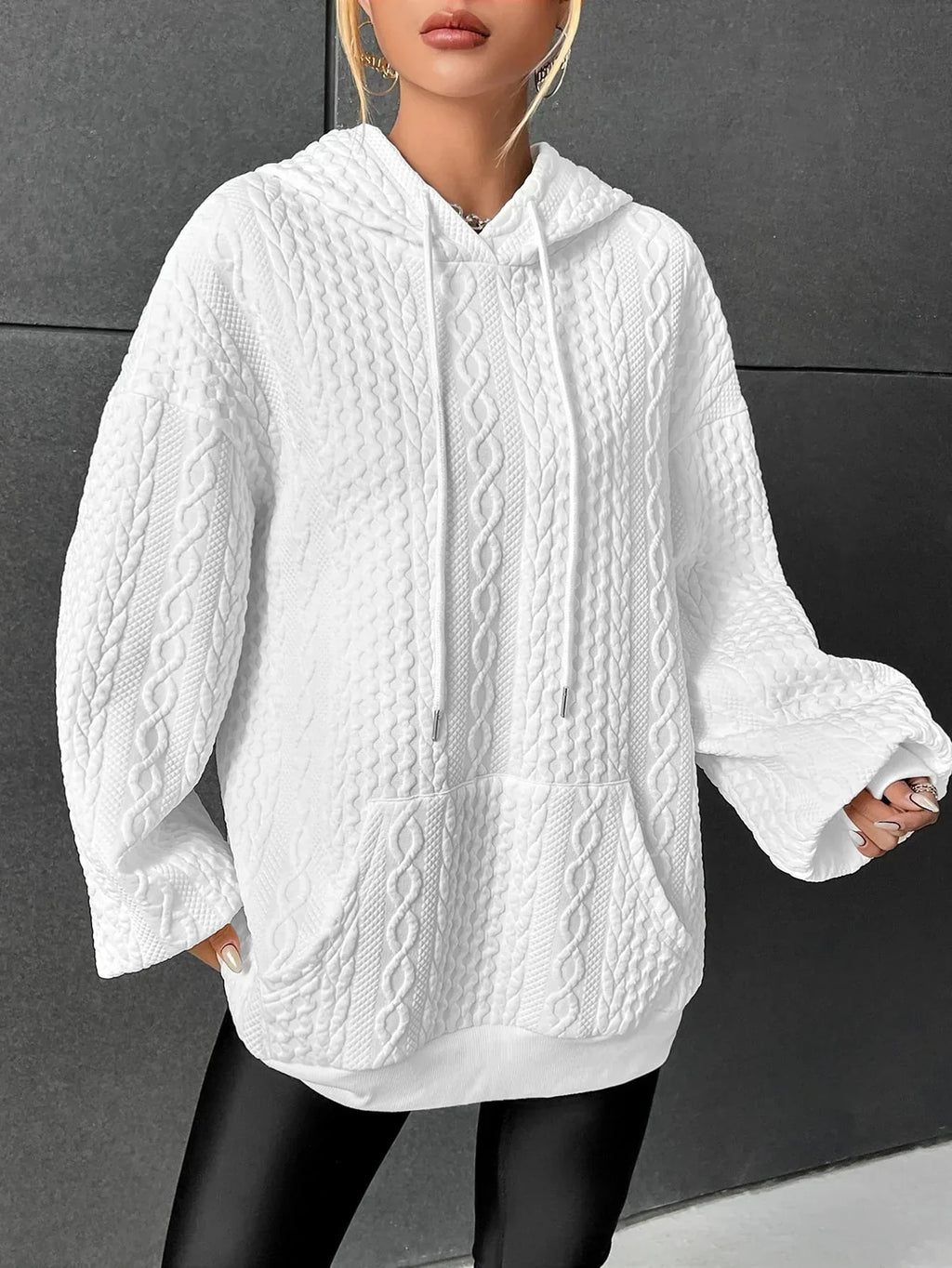 Kathryn™ - Oversized hooded pullover with drawstring