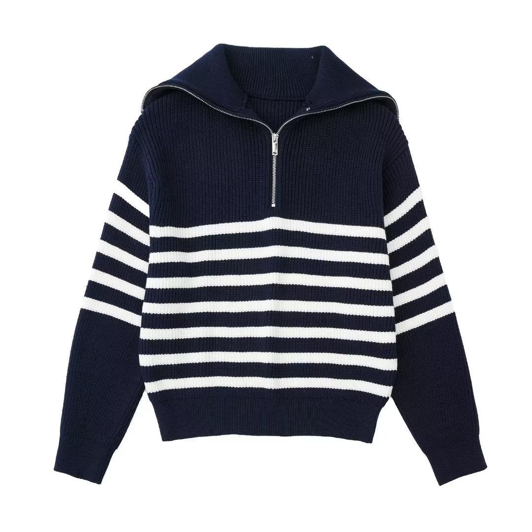 GR | All Match Wool Sweater with Open Collar
