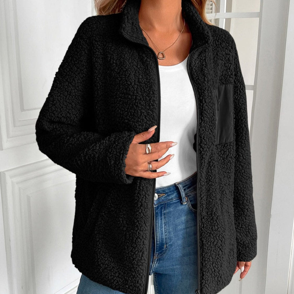 GR | Casual Winter Zip-Up Fuzzy Jacket for Women