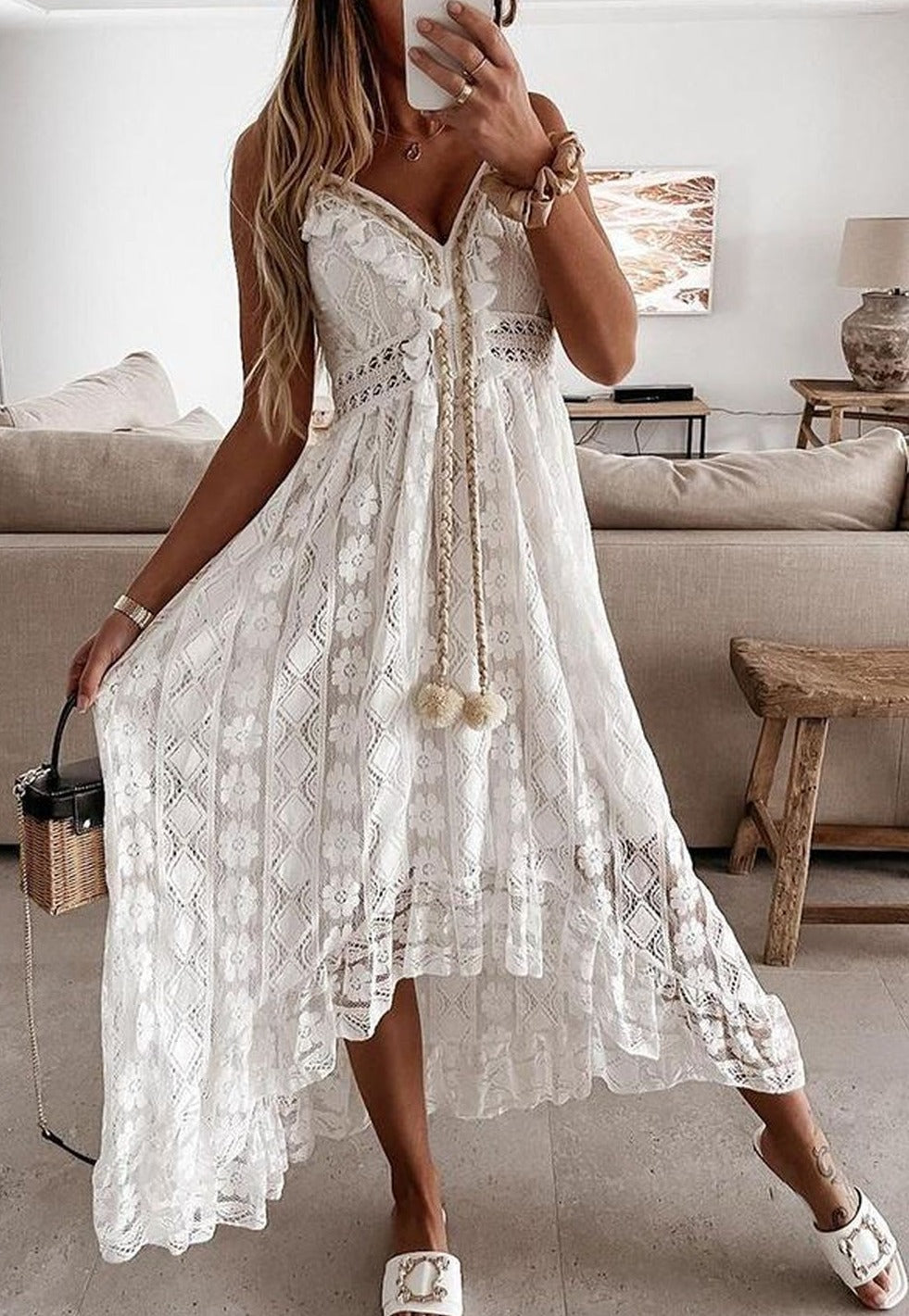 GR | Spitzenkleid mit Häkelrüschen