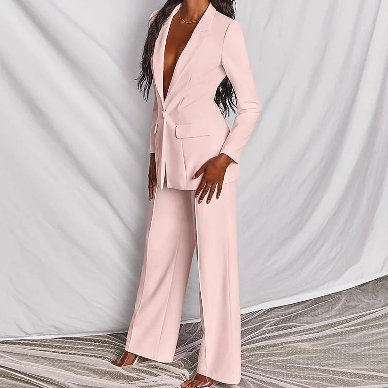 GR | Elegant women's suit with long sleeves and trousers