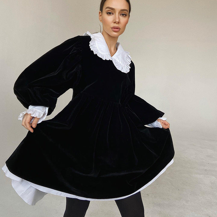 GR | Luxuriöse Französisch Stil Puppe Kragen Mode Kleid