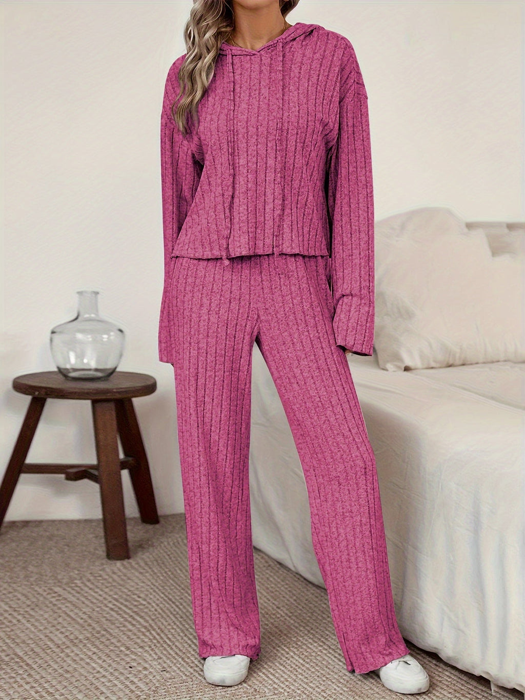 GR  | Damen Freizeit Uni Farbener Kapuzenpullover und