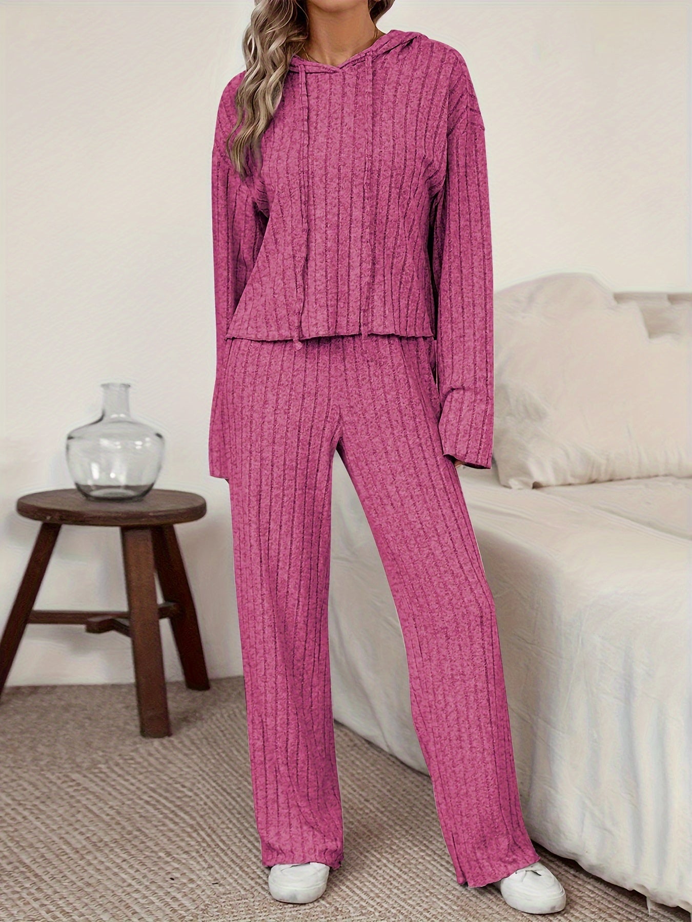 GR  | Damen Freizeit Uni Farbener Kapuzenpullover und