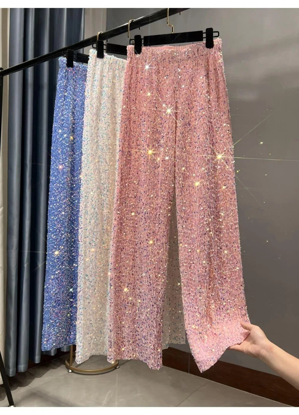 GR | Wide-leg sun pants with sequins
