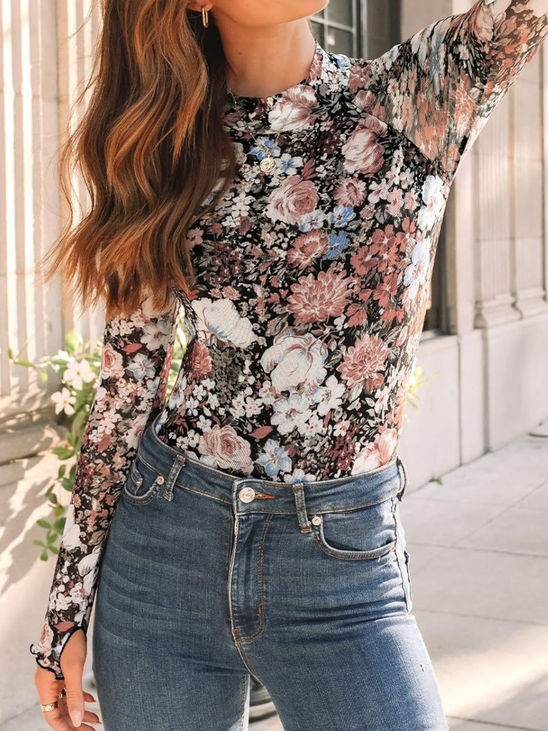 GR | Lovelet Stand-up Collar Long-Sleeve Top