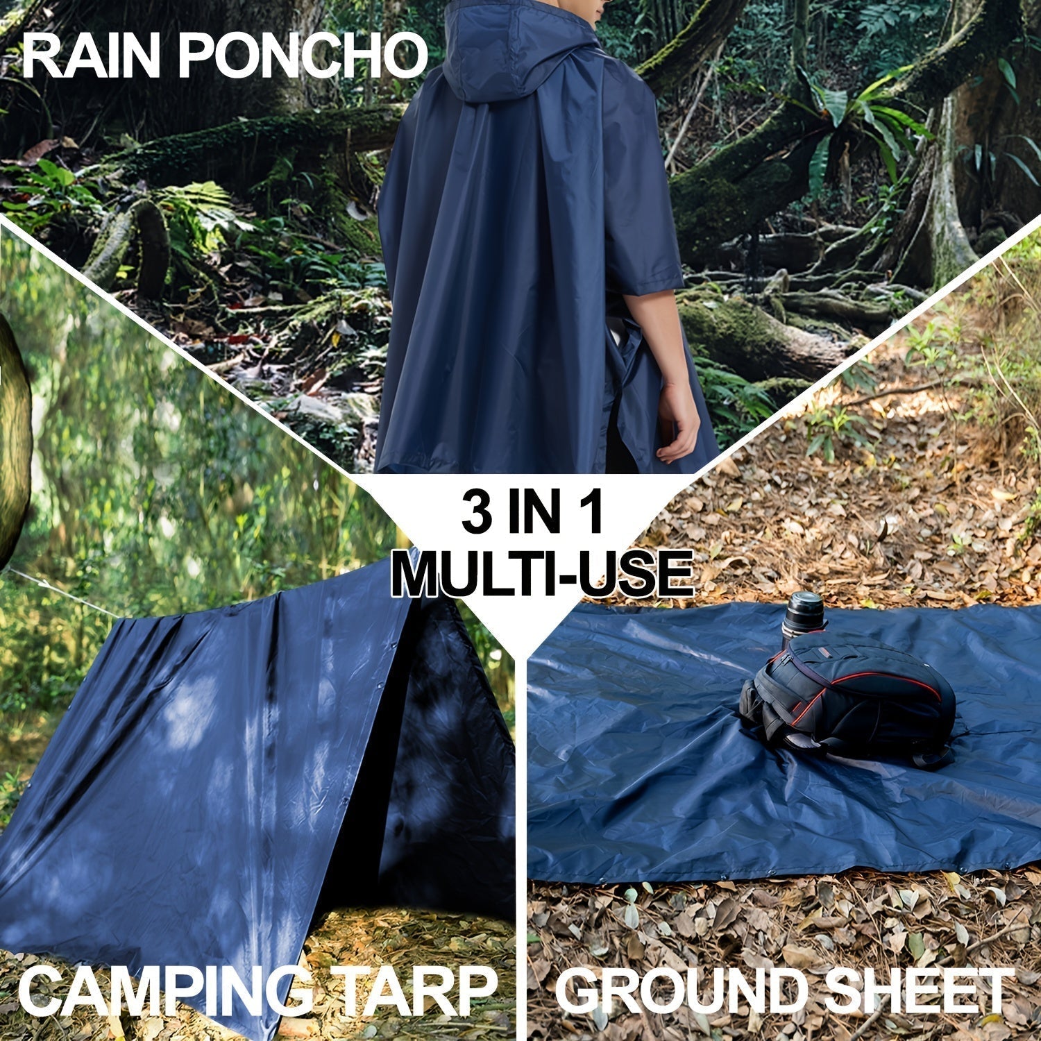 GR | Waterproof Foldable Rain Poncho with Hood