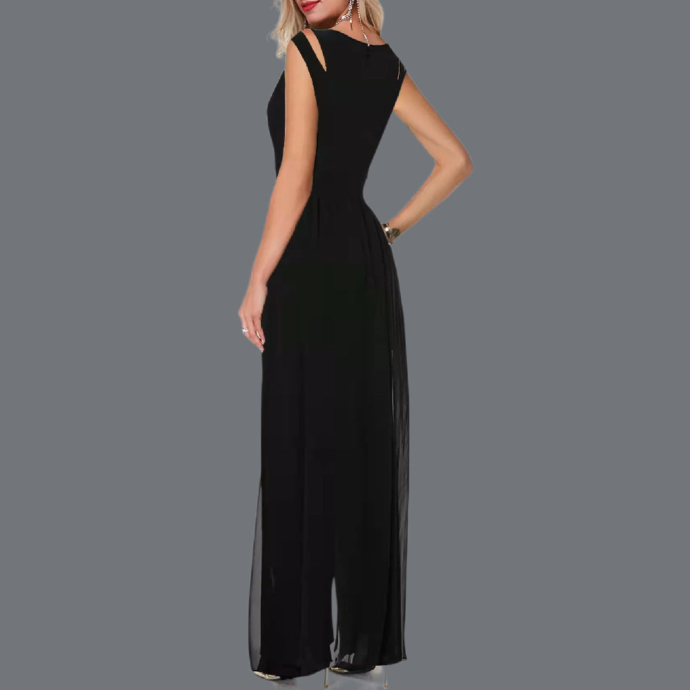 GR | Solid Color Women's Jumpsuit Made of Milk Silk