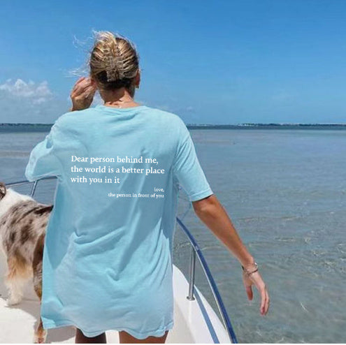 GR | Damen T-Shirt Mit Rundhalsausschnitt Und Slogan