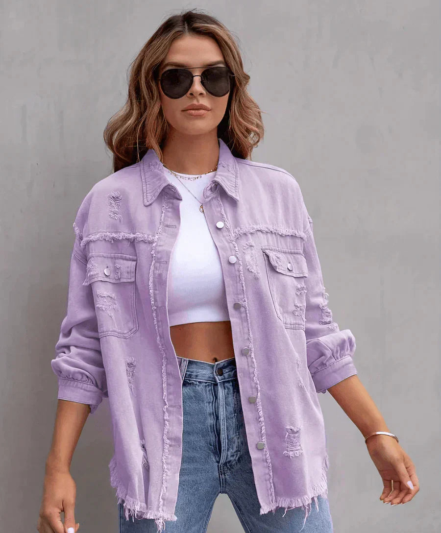 GR - Trendy spring jacket made of designed denim