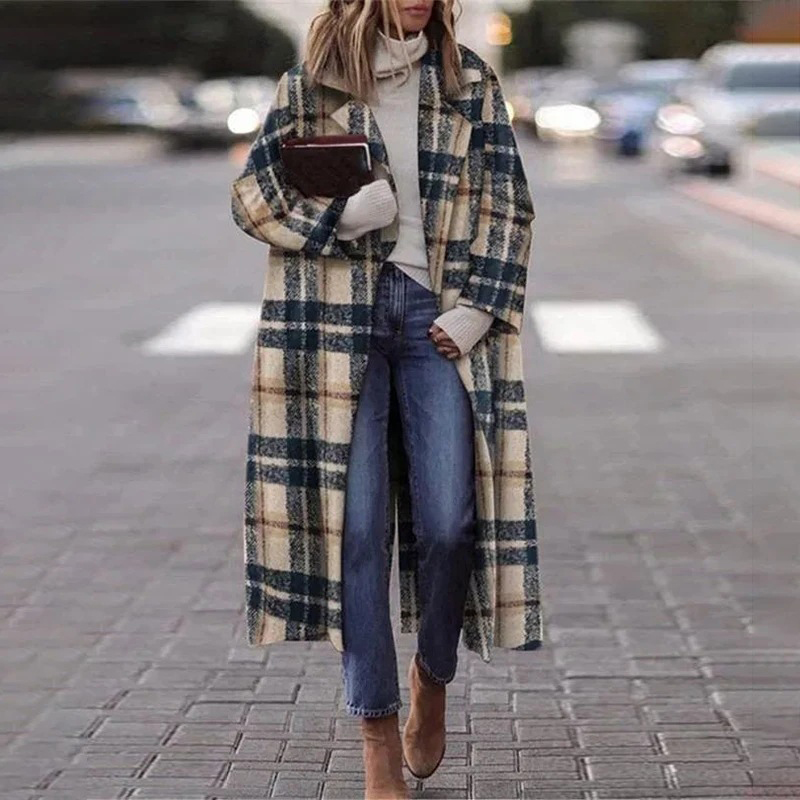 GR | Women's Long Plus Size Trench Coat Jacket