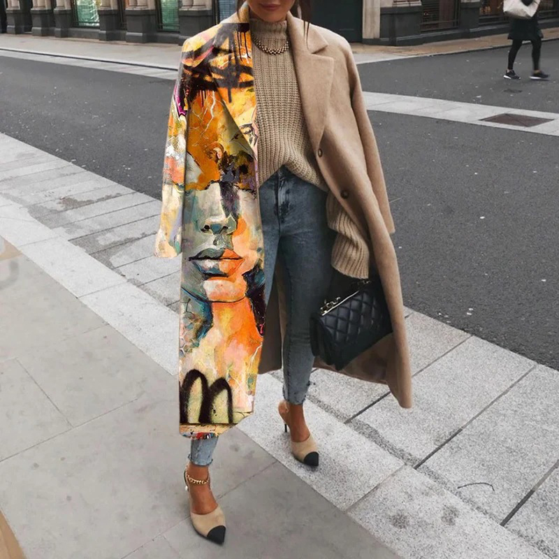 GR | Women's Long Plus Size Trench Coat Jacket