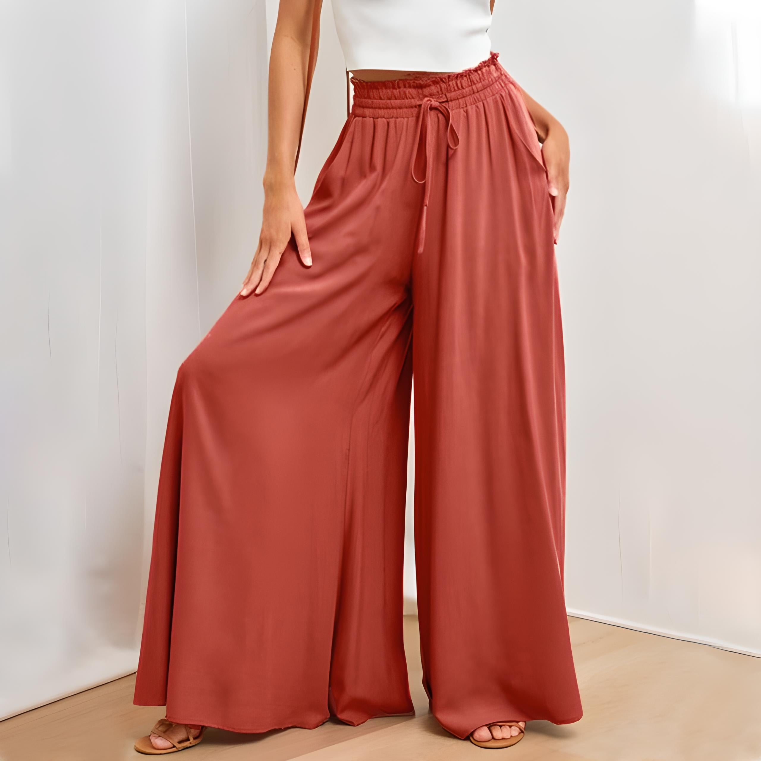 GR | Damen Elegant Weite Hose Sommer