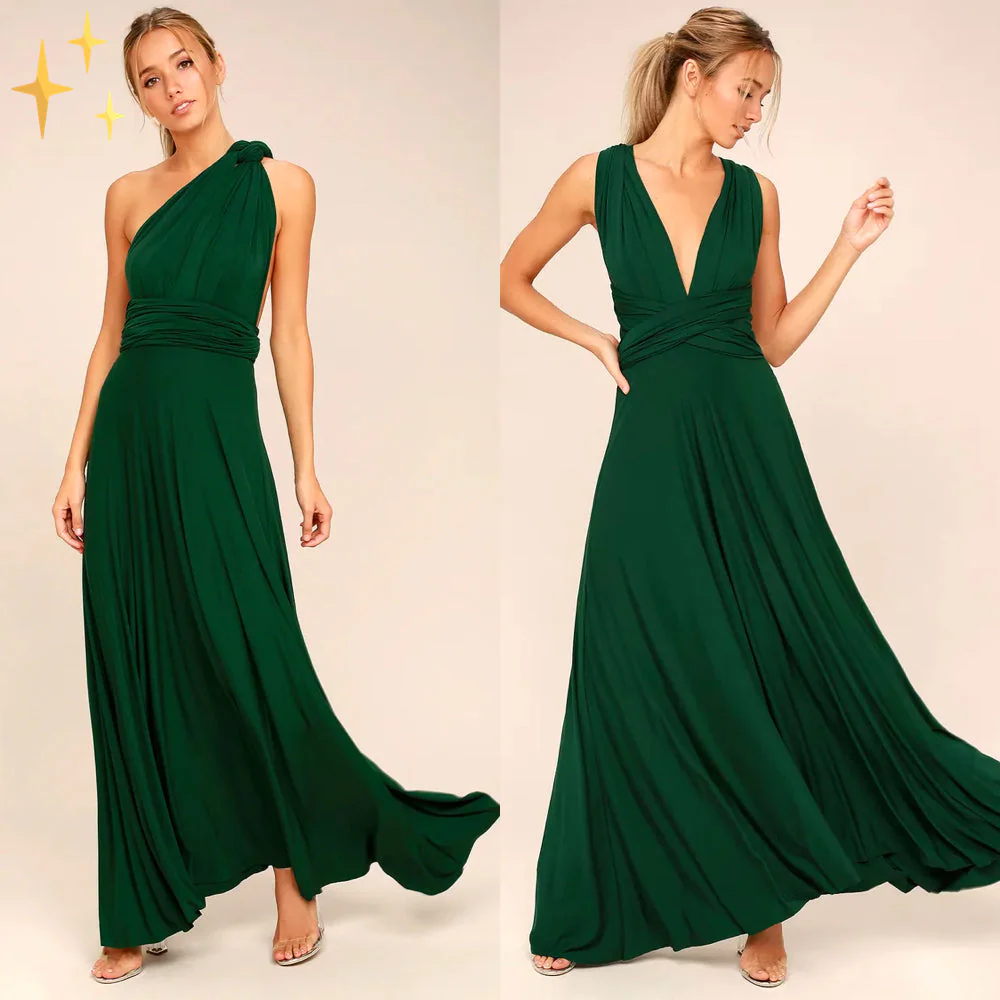GR | Damen Elegante Wickelkleid Abendkleid