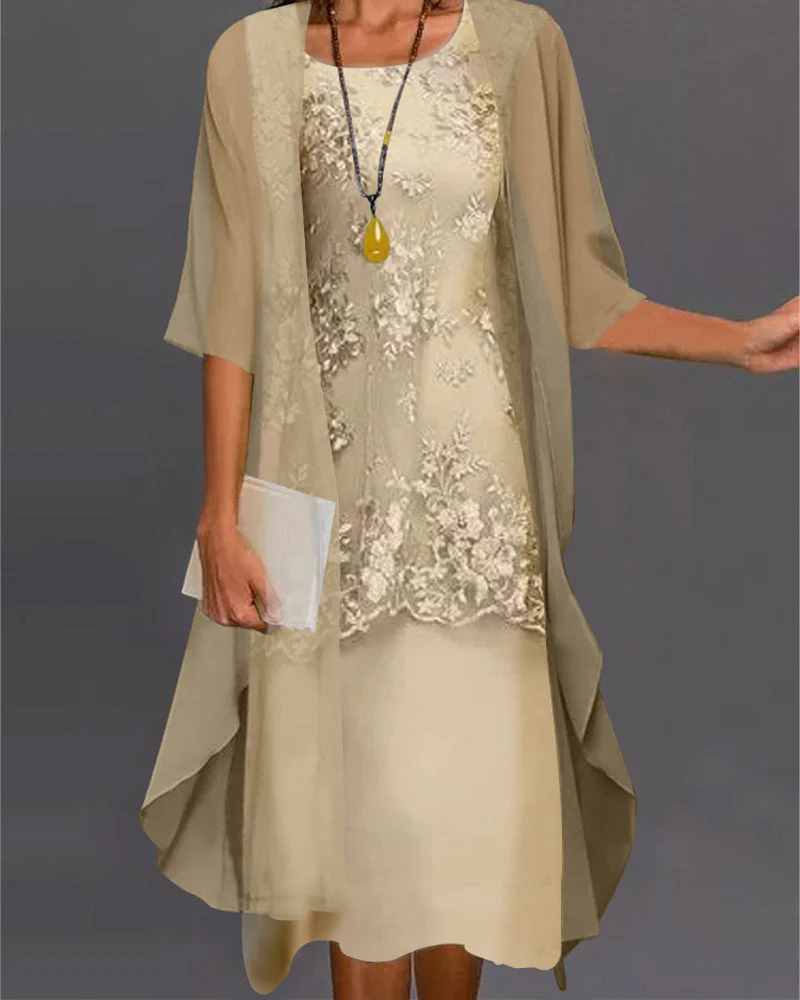GR | Chiffon Kleid Festliche Midi