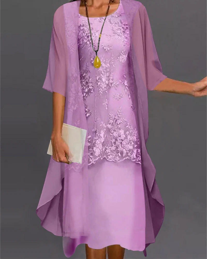 GR | Chiffon Kleid Festliche Midi