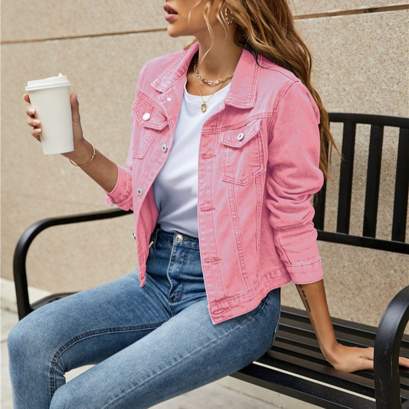 GR | Women's Short Denim Jacket Black