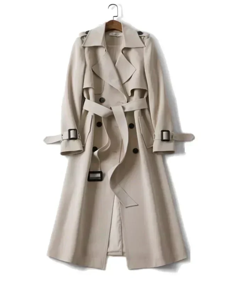 GR | Women's Long Trench Coat Black
