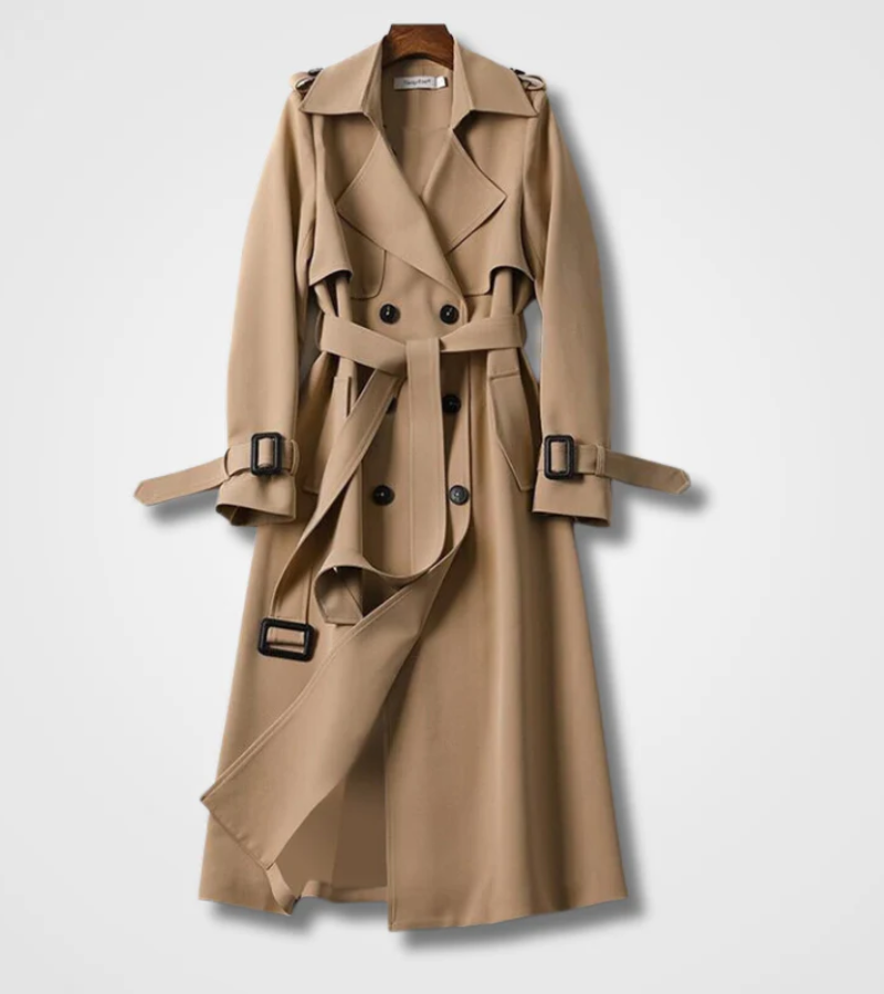 GR | Women's Long Trench Coat Black