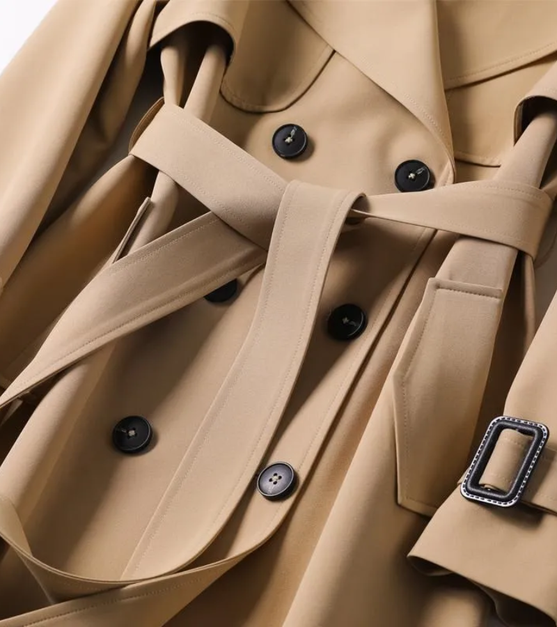 GR | Women's Long Trench Coat Black