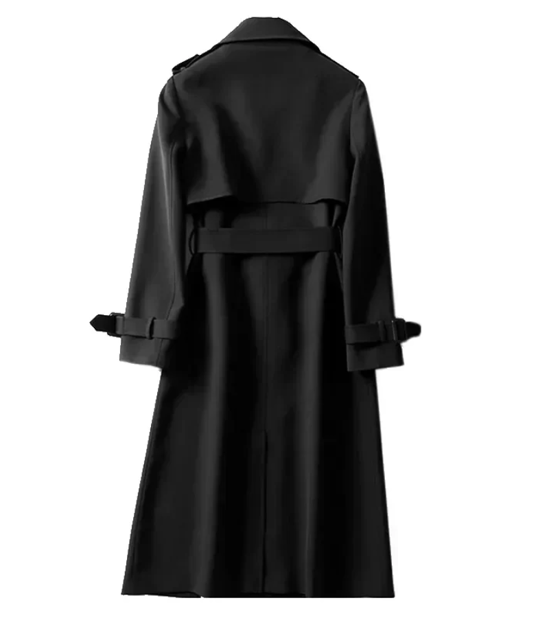 GR | Women's Long Trench Coat Black