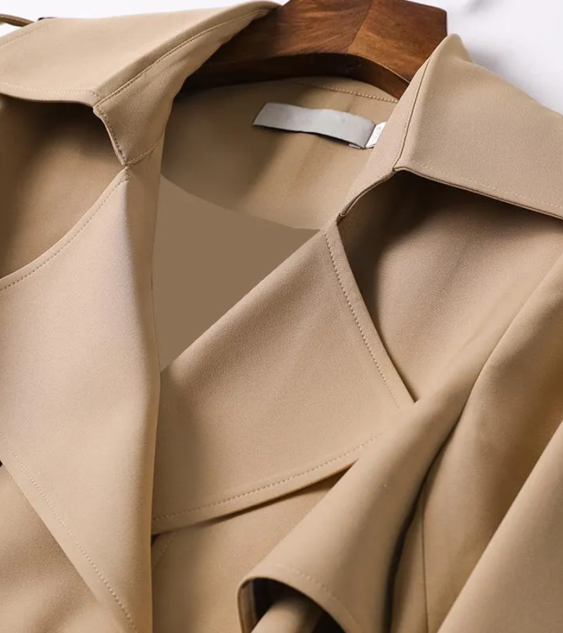 GR | Women's Long Trench Coat Black
