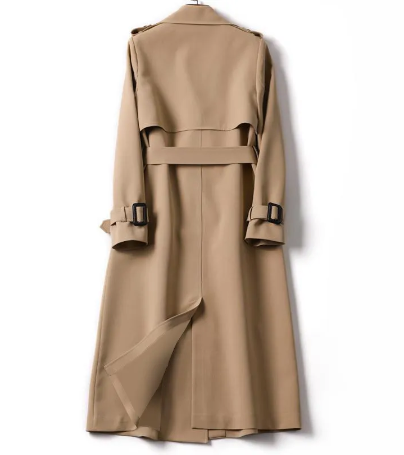 GR | Women's Long Trench Coat Black