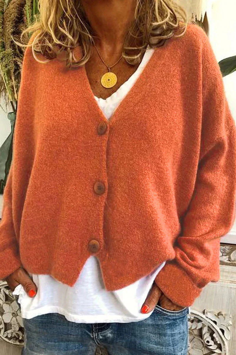 GR | Damen Strickjacke Kurz Rot
