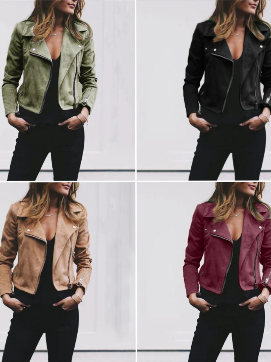 GR | Women's black biker jacket transitional