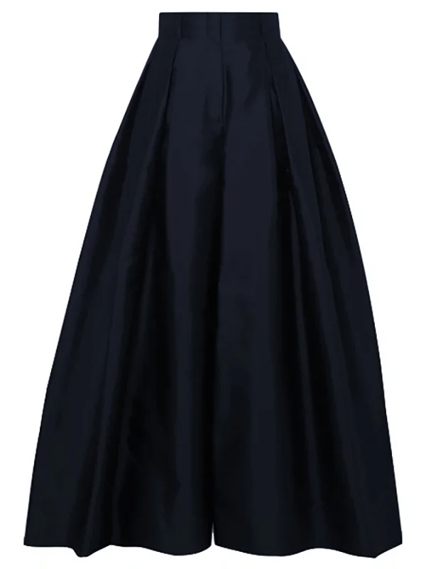 GR | Lockere Hose mit Hoher Taille Weitem Bein und Plissee Taschen