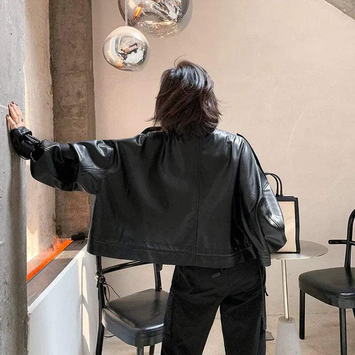 GR | Women's Leather Jacket with Box Cut