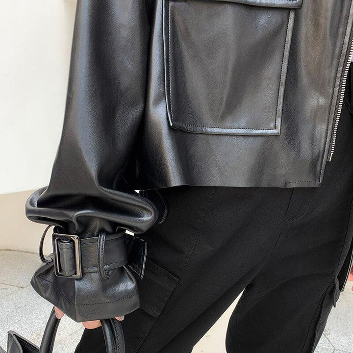 GR | Women's Leather Jacket with Box Cut