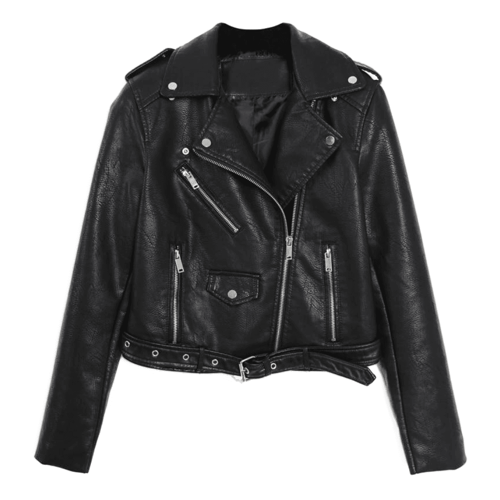 GR - Cool PU leather jacket with studded belt