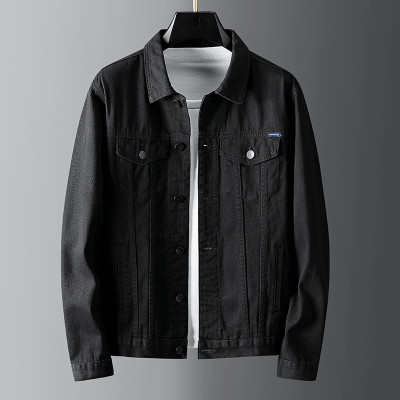 GR | Denimjacke Klassischer Button up Brust & Paspeltaschen Robuste Freizeitkleidung