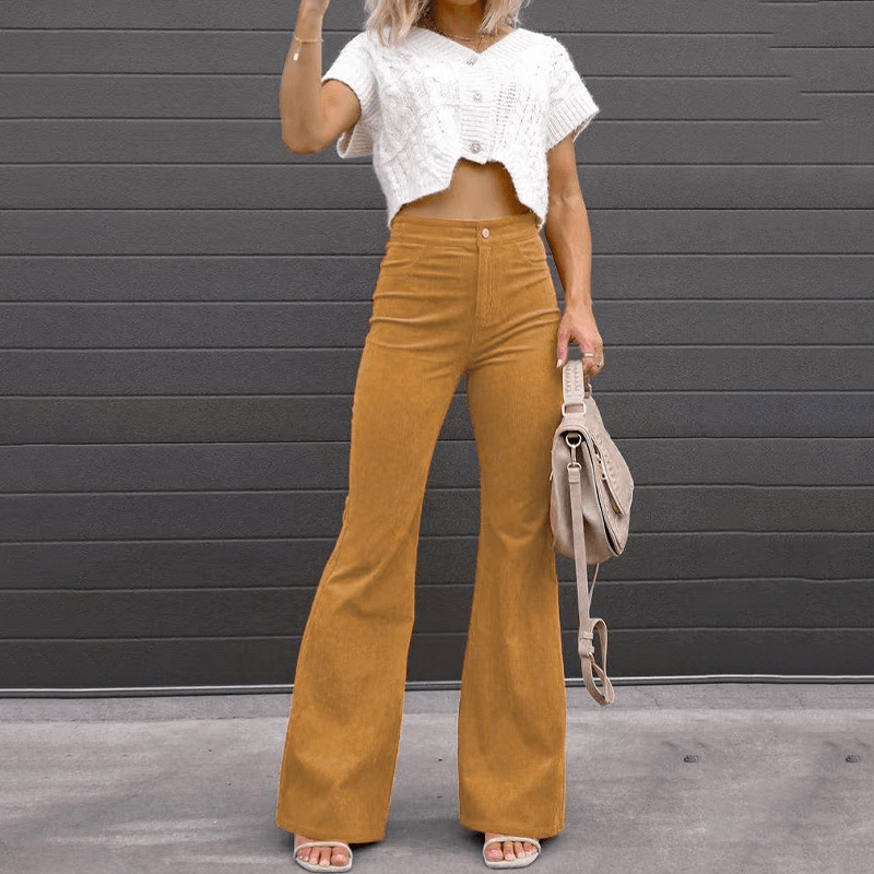 GR | Curvy-cut flared trousers for women