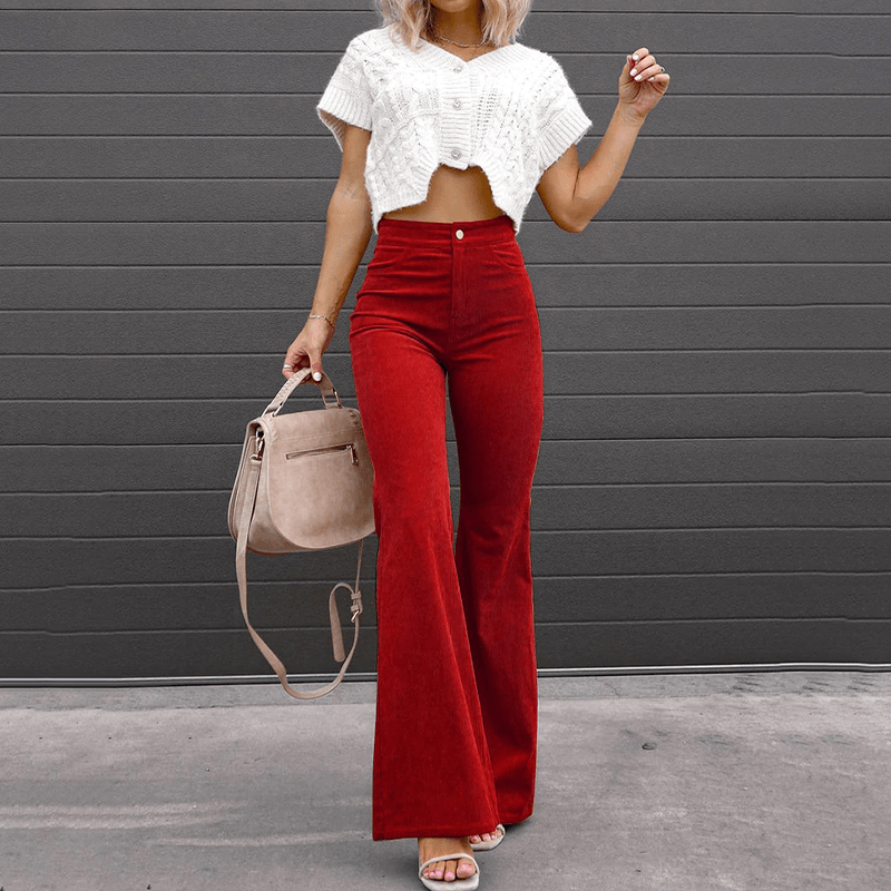 GR | Curvy-cut flared trousers for women