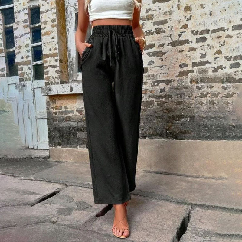 GR | Colorful, airy summer trousers for women with wide legs